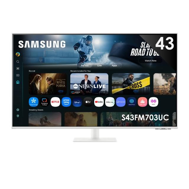 【Samsung 三星】43吋4K HDR10 智慧聯網螢幕(S43FM703UC)