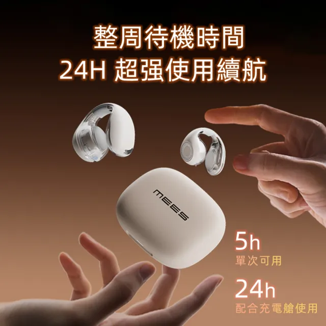 618特惠 MEES Ear Clip Pro 耳夾式 AI 翻譯耳機 藍牙耳機 HIFI高音質 IPX6防水 氣傳導運動型耳機