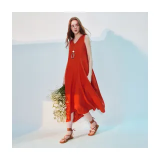 【Le Polka】亞麻球狀連身洋裝-女