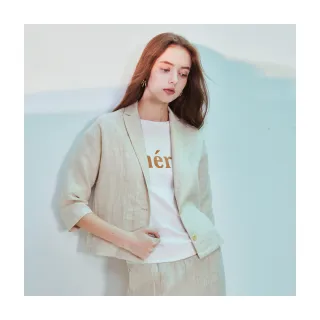 【Le Polka】簡約亞麻西裝外套-女
