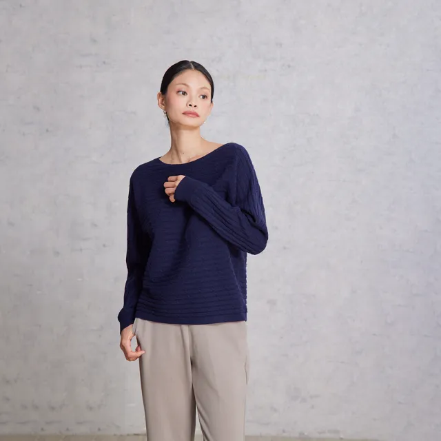 【giordano ladies】25FW 麻花織紋蝙蝠袖上衣(02355564)
