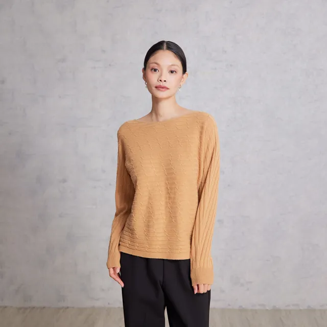 【giordano ladies】25FW 麻花織紋蝙蝠袖上衣(02355564)