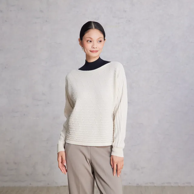 【giordano ladies】25FW 麻花織紋蝙蝠袖上衣(02355564)
