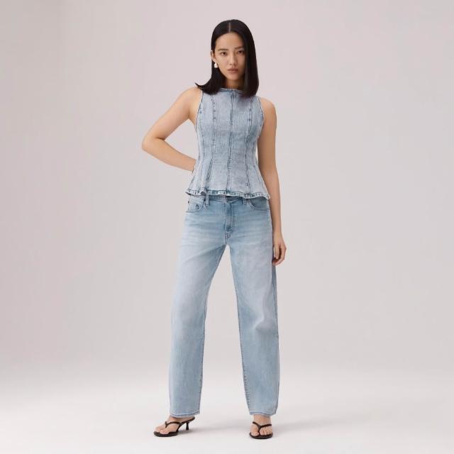 【LEVIS】Baggy Dad中腰 寬鬆 直筒牛仔褲 Cool系列 涼感牛仔褲 女生牛仔褲 熱賣單品 A3494-0109