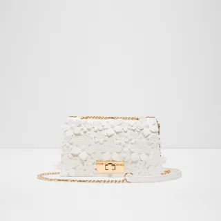 【ALDO】FLORELLA-立體花朵鏈帶肩背包/斜背包(白色)