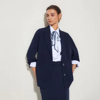 【G2000】女款 防紫外線簡約西裝式外套-深藍色(5121167079)   38女王節首選