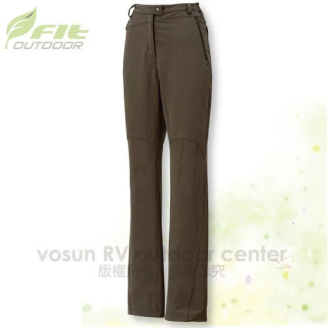 【FIT】女 彈性吸排抗靜電保暖長褲/軟殼褲.登山褲.休閒褲.健行褲/ EW2801-02 淺駝色 V