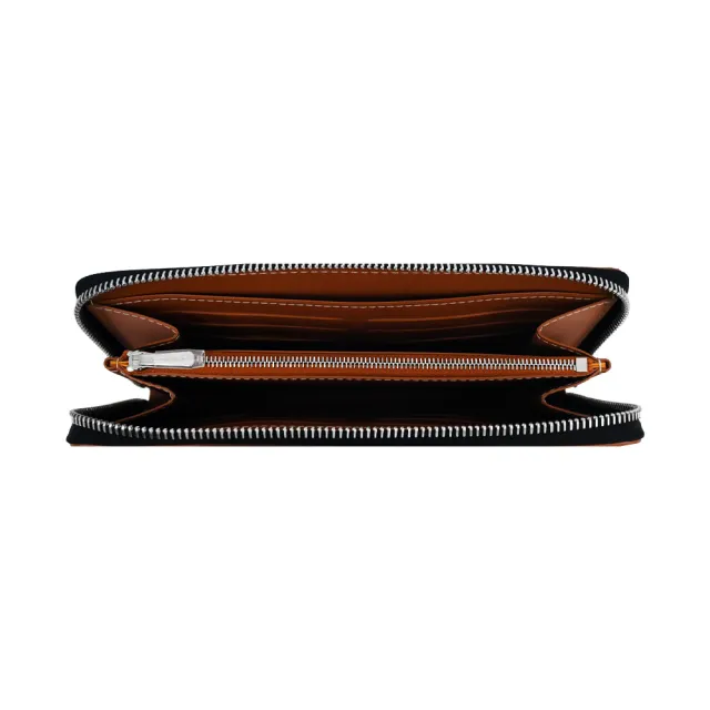 【GOYARD 高雅德】經典拼接塗料帆布ㄇ字拉鍊長夾-黑棕