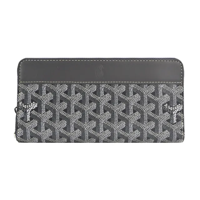 【GOYARD 高雅德】經典拼接塗料帆布ㄇ字拉鍊長夾-灰