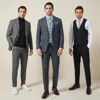 【SST&C】最後出清_男裝 修身版西裝褲/灰色格紋/條紋/拼接(多款任選)