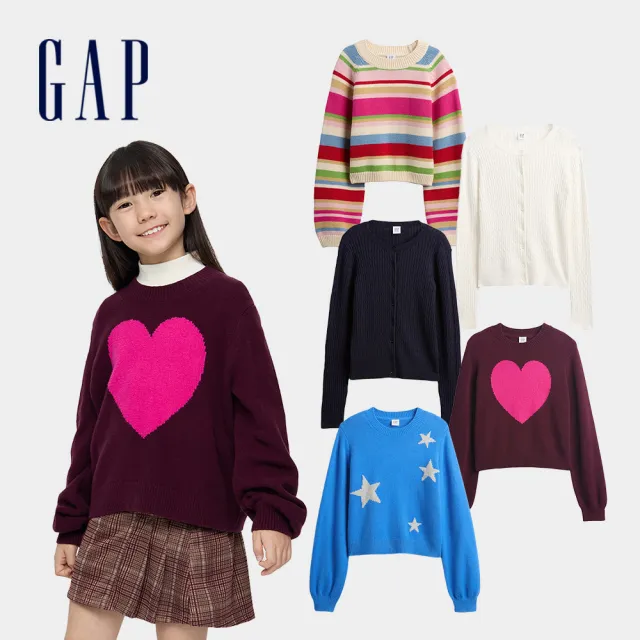 【GAP】女童裝 針織衫/外套-多款任選(843893&843895&791571)