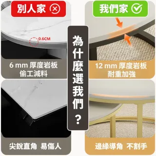 【靚白家居】岩板茶几組合  70公分圓 + 50公分圓(子母茶几 咖啡桌 客廳桌 桌子 茶几組合 置物桌)