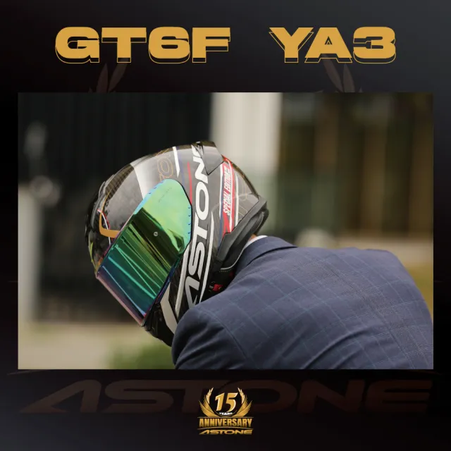 【ASTONE】官方直營-GT6F-YA3-15周年紀念帽(碳纖/白 碳纖/紅 碳纖/黑銀)