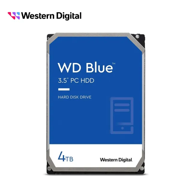 【Western Digital】藍標 4TB 3.5吋 5400轉 128MB 桌上型 內接硬碟(WD40EZZX)