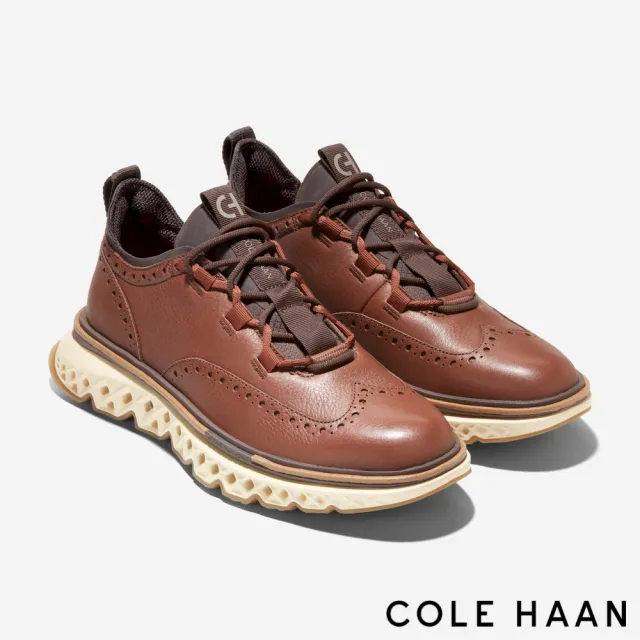【Cole Haan】5.ZG WING OX 翼紋雕花牛津鞋 男款寬楦 赭色 (C38657)