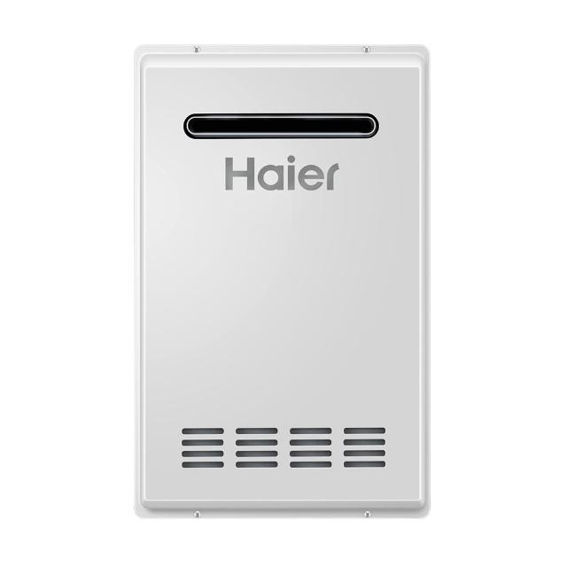 Haier 海爾 JSW38-T20 瓦斯熱水器，採用RF自然排氣設計，提供20L熱水放出量，配備數位恆溫控溫功能及電子連續放電點火系統，能源效率達第二級，尺寸僅590x370x210mm，適閤家庭使用。DC1.5V電池供電，BSMI許可字號T3C628，保固1年，高效安全瓦斯熱水器首選。