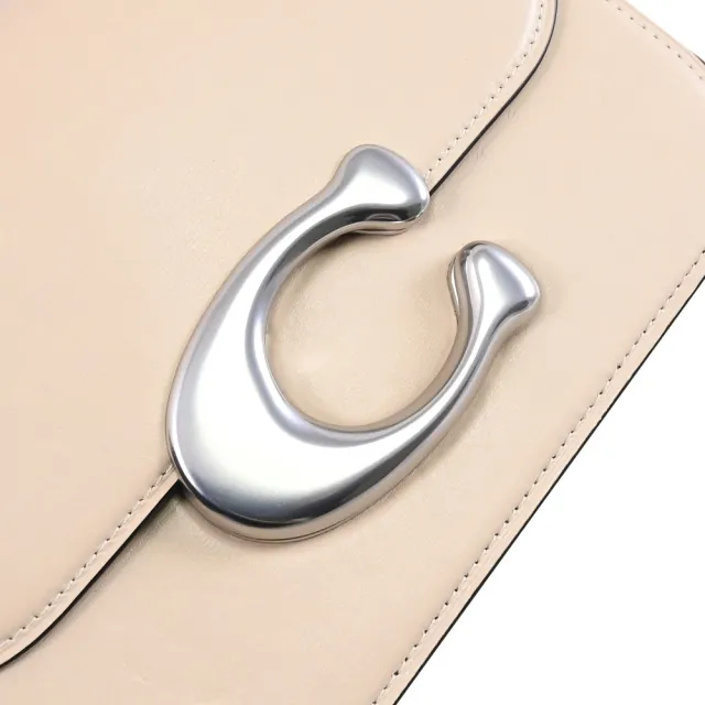 【COACH】IDOL 簡約經典C LOGO翻蓋粗鏈帶兩用包(淺褐)