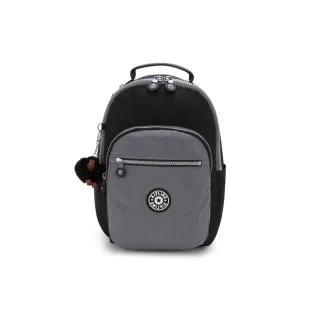 【KIPLING】『首爾包』黑灰撞色機能手提後背包-SEOUL S