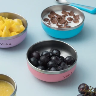 【VIIDA】Souffle 抗菌不鏽鋼餐碗(兒童餐碗/三色碗/寶寶餐具/抗菌餐碗/學習餐碗)