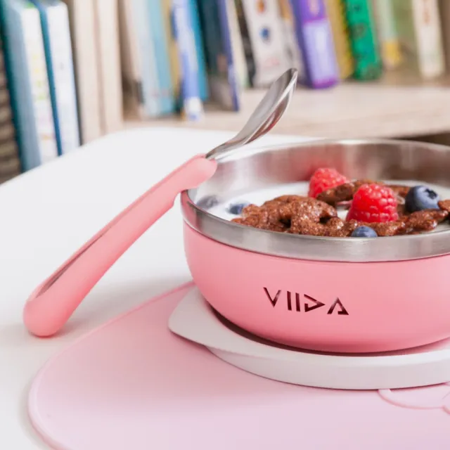 【VIIDA】Souffle 抗菌不鏽鋼餐碗(台灣製/兒童餐碗/三色碗/寶寶餐具/抗菌餐碗/學習餐碗)