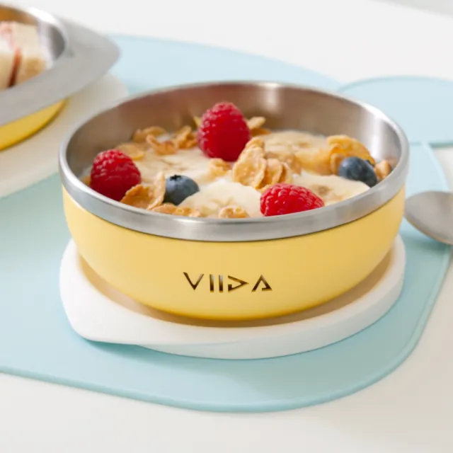 【VIIDA】Souffle 抗菌不鏽鋼餐碗(台灣製/兒童餐碗/三色碗/寶寶餐具/抗菌餐碗/學習餐碗)