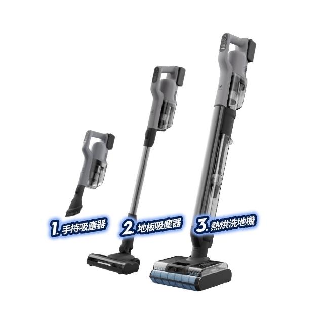 Electrolux伊萊克斯 EFW81713 無線直立式吸塵器,灰色系設計,中國製造,採用集塵筒方式,容量達0.4公升,尺寸寬265 x 深216 x 高1108 mm,重量僅5.19kg,適合110V電壓使用。充電時間約4.5小時,提供長效無線清潔體驗,直立式結構輕鬆打理地板與傢俱,具BSMI認證R33428,全機1年保固,高效吸塵保養家居環境。 Electrolux伊萊克斯 EFW81713