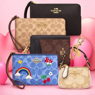 【COACH】大C PVC/皮革/卡夾/零錢包/大型手拿包(多款多色任選)