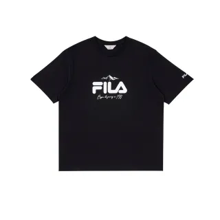 【FILA】中性短袖圓領T恤-黑色 1TEA-1453-BK