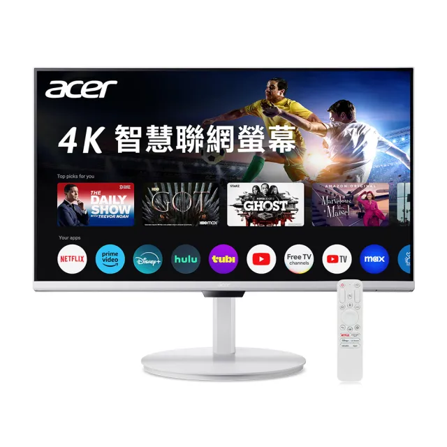 【Acer 宏碁】支架組★DA271K 智慧聯網螢幕(27型/4K/60Hz/4ms/VA)