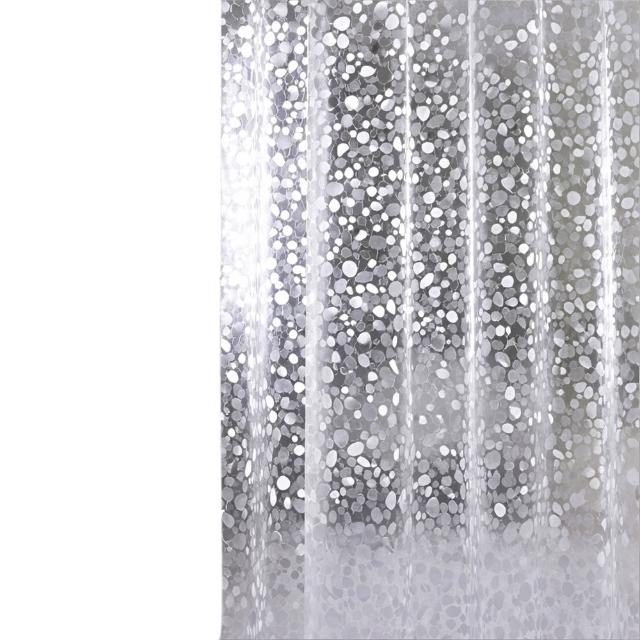 【bebehome】加厚3D鵝卵石紋防水浴簾 200x200cm