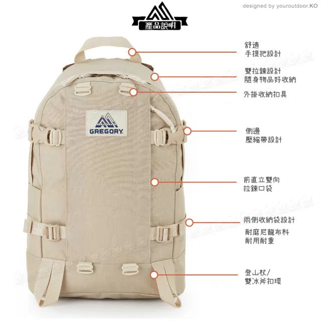【Gregory】22L ALL DAY V2.1後背包《沙米黃》131365/雙肩背包/日系街包/休閒背包
