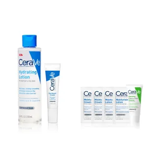 【CeraVe 適樂膚】敏感保濕亮眼組★全效極潤修護精華水+全效亮眼修護精萃14ml_A(安敏補水)