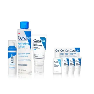 【CeraVe 適樂膚】臉部保濕全配組★全效水光B5玻尿酸修護精華*全效極潤修護精華水*全效超級修護乳_B