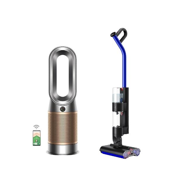 【dyson 戴森】WashG1 雙驅四刷無線洗地機 + HP12 三合一甲醛NOx偵測涼暖空氣清淨機鎳金色(超值組)