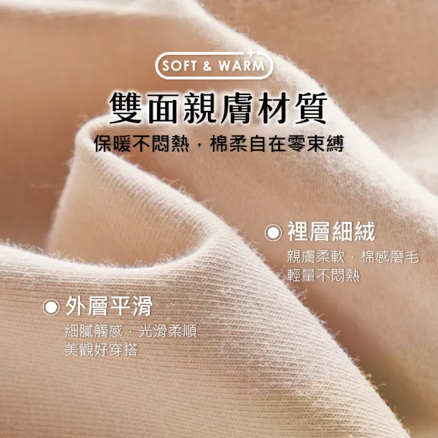 【Chic Chic 琪琪】3件組-輕量薄暖棉磨毛發熱衣(經典圓領/保暖衣/微磨毛/羊毛發熱背心/女發熱衣)