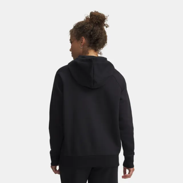 【UNDER ARMOUR】UA 女 Rival Fleece 長袖帽T_1379500-001(黑色)