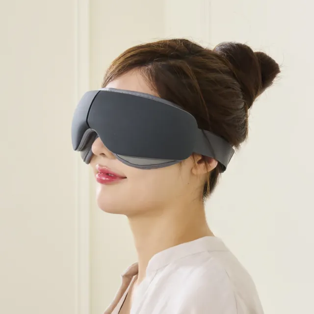 【tokuyo】Fun睛鬆Quiet 眼部氣壓按摩器 TS-190(輕音氣壓按摩/3段溫熱/質感岩石灰/定時15分)