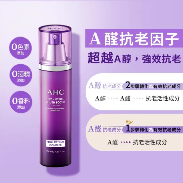 【AHC】PRO+A醛逆時煥活水凝乳130ml(紫濾鏡/超能A醛/抗老)