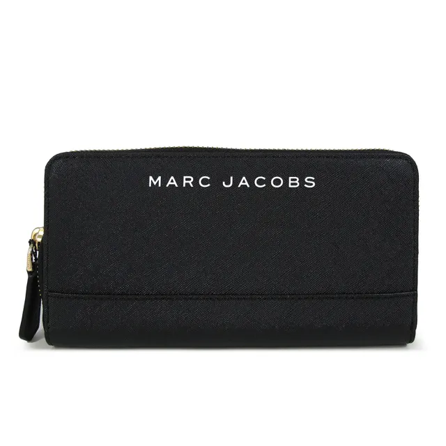 【MARC JACOBS】防刮皮革ㄇ型拉鍊長夾-黑色