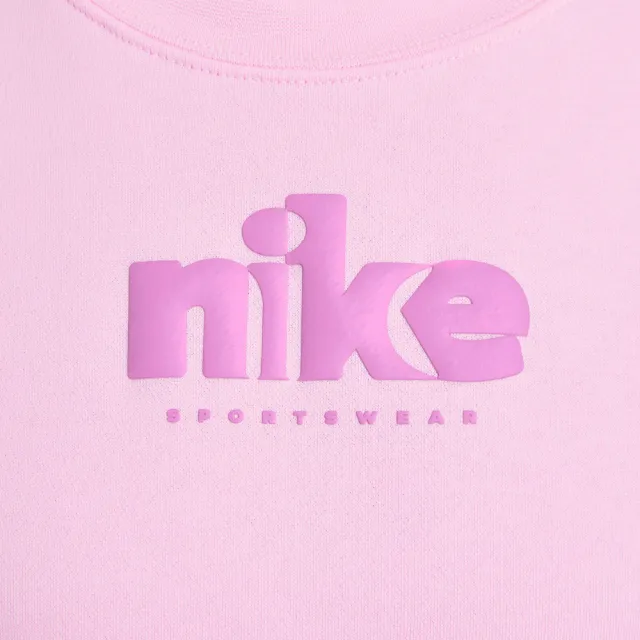 【NIKE 耐吉】長袖上衣 女 大學T AS W NSW CLUB FLC STD GX CREW 粉 IF0225-663