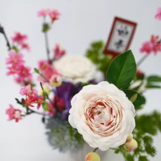 【HUGO DECO 榆果傢飾】粉櫻花茶花香氛花禮(春節/過年/新春/送禮/祝賀)