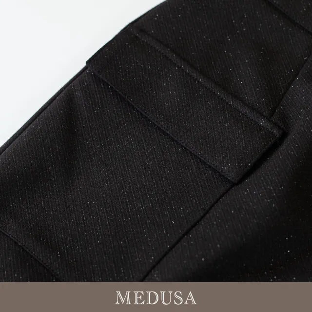【MEDUSA 曼度莎】現貨-微光氣質側釦西裝短裙（M-XL）｜短裙 上班穿搭 西裝裙（701-22704）