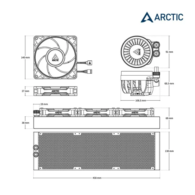 【Arctic】Liquid Freezer III Pro 420 A-RGB(水冷散熱器 一體式水冷 黑色)