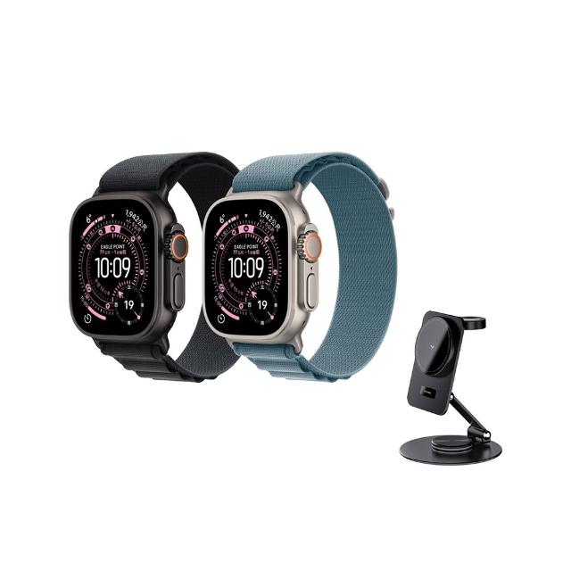三合一充電座組【Apple】Apple Watch Ultra 3 GPS+行動網路 49mm(鈦金屬錶殼搭配高山錶環)