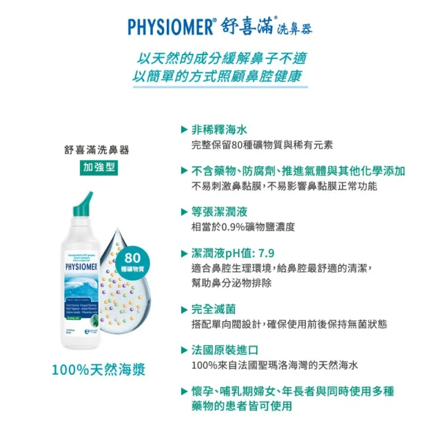 【Physiomer 舒喜滿】科瑪 舒喜滿 加強型洗鼻器 210ml(3入組)