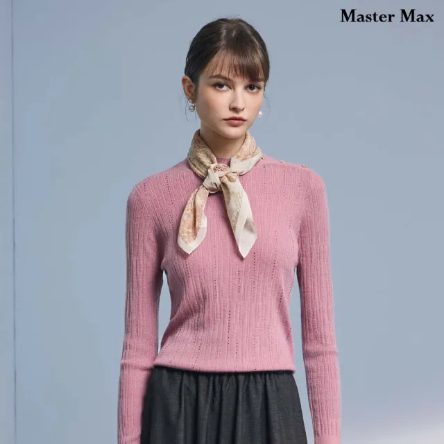 【Master Max】羊毛簡約質感點鑽合身針織衫(8528037)