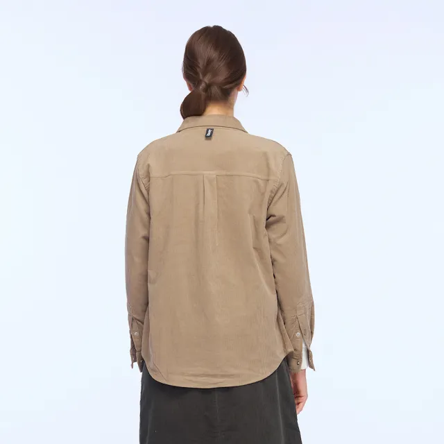 【JEEP】女裝 休閒燈芯絨工裝夾克襯衫-咖啡色