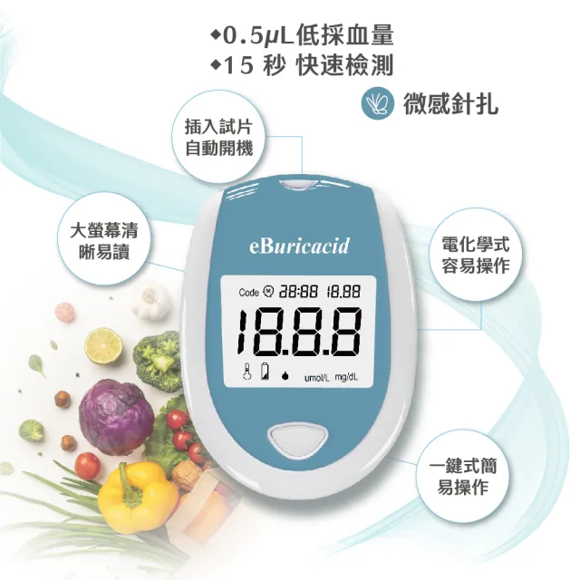 【eBmonitor醫必】eBuricacid 暐世尿酸測試儀套組(尿酸 量測 檢測)