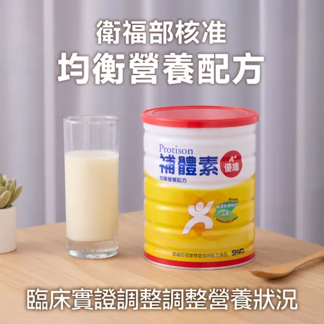 【補體素】優纖A+ 900公克 均衡營養配方、口飲/管灌適用、可當作唯一營養來源