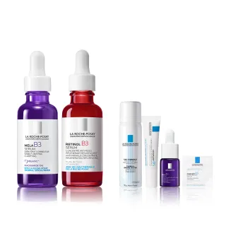 【理膚寶水】淡斑撫紋雙入組★最強淡斑科技 MELA B3 淡斑淨亮精華+A醇緊緻抗痕精華 30ml_E